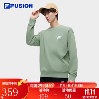 斐乐(FILA) FUSION潮牌款针织套头衫时尚加绒卫衣 岩灰绿-TQ【加绒款】 170/92A/M