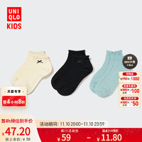 UNIQLO 优衣库 女童 袜子(3双装短袜学生袜 新品) 459433