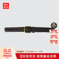 UNIQLO 优衣库 男装 皮带 (配饰腰带编制牛皮革 复古)451360