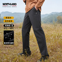诺诗兰款男士风雪长裤防泼保暖户外徒步登山弹力休闲裤NXPDH5596E 纯黑色 180/XL