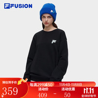 斐乐（FILA） FUSION潮牌款针织套头衫时尚加绒卫衣 正黑色-BK【加绒款】 165/88A/S