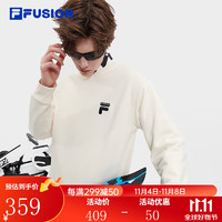 斐乐（FILA） FUSION潮牌款针织套头衫时尚加绒卫衣 麦乳色-BG【加绒款】 165/88A/S