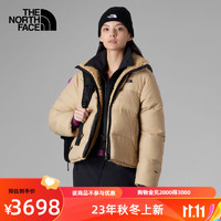 北面（The North Face）户外运动休闲女士羽绒服时尚保暖防风御寒|83QG LK5/卡其色 XL