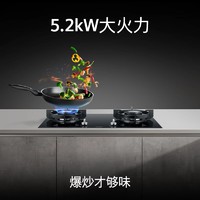 SIEMENS 西门子 嵌入式大火力燃气灶官方家用厨房双灶玻璃天然气8PF233