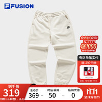 FILA FUSION斐乐潮牌针织长裤女时尚加绒小怪兽卫裤 乳糖色-BG 160/62A/S