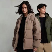 Gap 盖璞 男女装冬季2023新款LOGO防风雨连帽羽绒服720840保暖加厚外套 军绿色 180/96A(M)