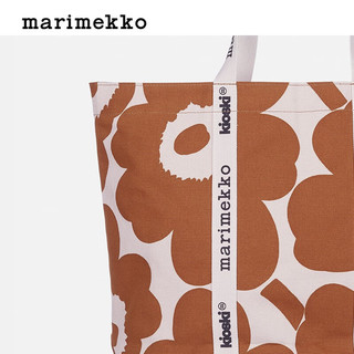 marimekko【Unikko游霓可印花】芬兰玛莉美歌冬时尚百搭托特包 棕色、浅灰色