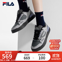 斐乐（FILA）女鞋SLAM摩登板鞋2023冬复古运动休闲鞋学院鞋 阴影灰/合金灰-DA 38