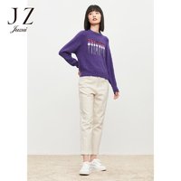 Juzui 玖姿 JZ玖姿直筒九分裤小个子白色牛仔裤女冬季修身显瘦女裤子