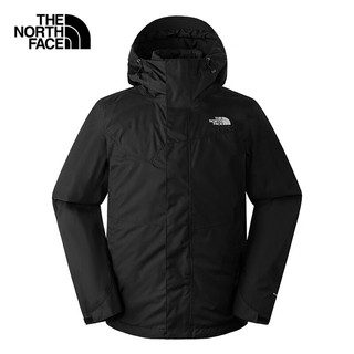 北面（The North Face）三合一冲锋衣男款棉内胆户外运动防水保暖外套|88RM JK3/黑色 3XL/190