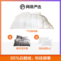 YANXUAN 网易严选 中国大鹅95%白鹅绒鹅绒被+枕头+件套 150*200cm 适合1.2床