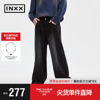 英克斯（inxx）Standby 宽松休闲水洗大裤脚牛仔裤直筒裤XMD4221701 黑色 M