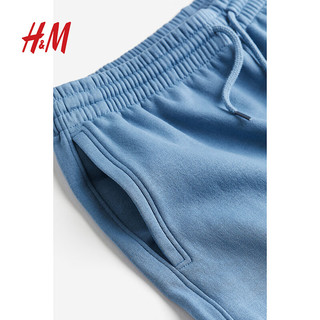 H&M 女装休闲裤秋装高腰束脚慢跑裤长裤0975845 蓝色 170/88A