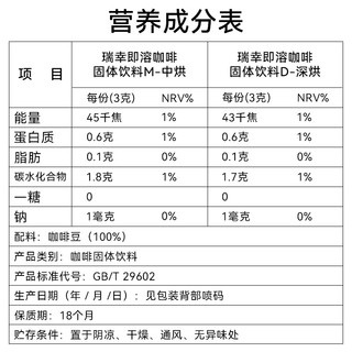 瑞幸咖啡 冻干即溶黑咖啡粉混合风味组合装共3克*24颗浓享装0糖0香精囤货装