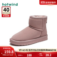 热风冬季女士时尚经典纯色厚绒保暖雪地靴加厚套筒女靴 14粉红 37