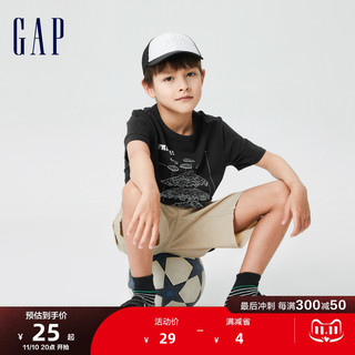 Gap 盖璞 男童夏季2023新款趣味印花纯棉短袖T恤877299儿童装运动上衣