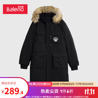 班尼路（Baleno）羽绒服男中长款极寒系列舒适保暖服百搭外套 00A L