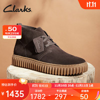 Clarks其乐街头系列沙漠靴男鞋时尚复古潮流高帮饼干鞋 深棕色 261734677 43