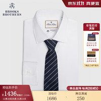 布克兄弟（BrooksBrothers）男士纯棉超修身商务长袖正装衬衫 1001-白色 17/34