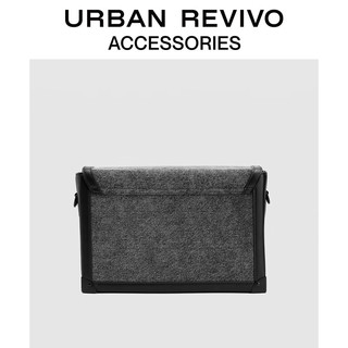 URBAN REVIVO男士时尚拼接斜纹丹宁斜挎包UAMB30019 冷灰