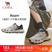 骆驼（CAMEL）漫游户外复古慢跑鞋女休闲运动 K23S09L7014-1 一度灰/深榄绿 40