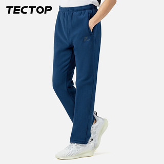 探拓（TECTOP）抓绒裤男冬季保暖加厚透气修身裤子女抓绒长裤 男款丈青 XL