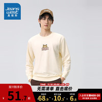 真维斯秋季男士卫衣布圆领印花长袖T恤JW 原色2123 190/108B/XXL
