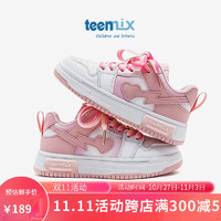 TEENMIX 天美意 女童鞋子秋季小白鞋板鞋防滑儿童运动鞋大童潮