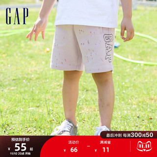 Gap 盖璞 男童LOGO法式圈织软卫裤 字母夏季款儿童装洋气短款运动裤子