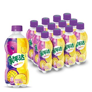 88VIP：pepsi 百事 可乐美年达百香果菠萝味汽水碳酸饮料300ml*12瓶饮品整箱装