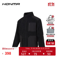 HONMA【活力系列】2022高尔夫服饰男士外套摇粒绒立领上衣 黑色 XL