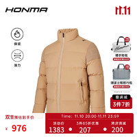 HONMA 【都市机能】高尔夫服饰男士羽绒服高领拼接外套 沙色 L