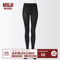 MUJI 無印良品 无印良品（MUJI）女式 合脚直角 裤袜 连脚裤袜打底袜 DGE05A3A 黑色 L(身高160-165臀围95-100A)