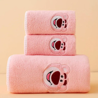 Disney 迪士尼 浴巾三件套 草莓熊（浴巾*1+毛巾*2）