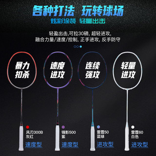 LI-NING 李宁 2023新款正品李宁羽毛球拍风刃001专业进攻型超轻全碳素单拍