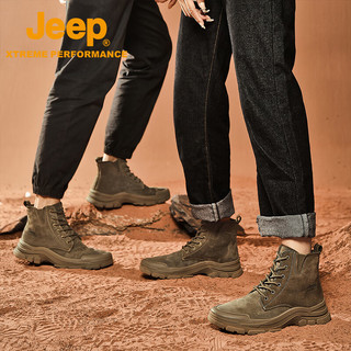 Jeep 吉普 登山鞋女户外运动徒步鞋女士高帮工装休闲鞋防滑耐磨越野登山靴