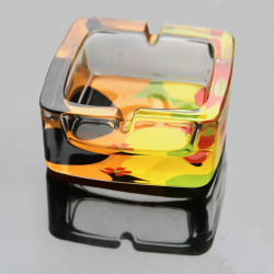 柏蝶莱创意小烟缸家用玻璃彩色烟灰缸饭店餐厅商用彩色烟灰缸1个图案