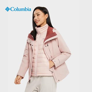 Columbia哥伦比亚女三合一防水冲锋衣700蓬鸭绒羽绒服XR2915 626水粉色 S(155/80A)