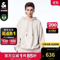 杰克·琼斯（JACK&JONES）NBA联名雄鹿队时尚舒适潮流运动宽松字母连帽卫衣男装 月光灰A00 165/88A/XS