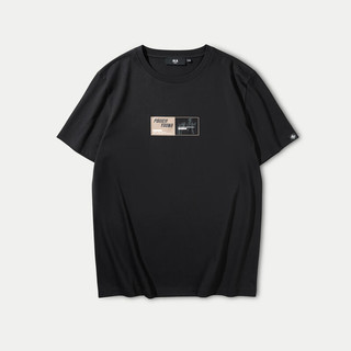 海澜之家（HLA）短袖T恤男24POWER YOUNG系列凉感短袖男夏季 黑色1K 165/84A/S