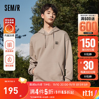 森马（Semir）卫衣男文艺刺绣时尚加绒套头上衣 沙卡50434 180/96A/XL