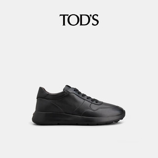 TOD'S冬男士皮革运动鞋休闲鞋平底鞋系带鞋单鞋时尚男鞋 黑色 42.5