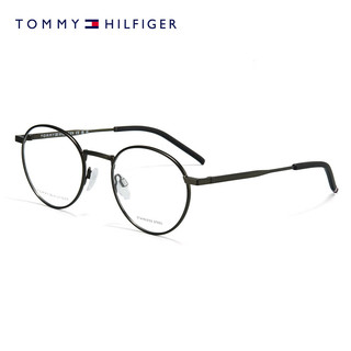 Tommy Hilfiger汤米眼镜架时尚简约圆框眼镜男款近视眼镜可配度数镜片1986 KJ1-灰色 蔡司视特耐1.56高清镜片