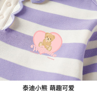 Classic Teddy精典泰迪童装儿童卫衣女童秋装中大童polo衫休闲上衣 紫色 130 