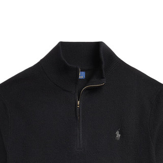 Polo Ralph Lauren 拉夫劳伦男装 23年秋标准版四分之一拉链针织羊毛衫RL17361 001-黑色 S