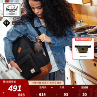 和行 Herschel赫行新升级Heritage™双肩包校园风书包 经典黑色/褐色皮革 24升