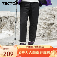 探拓（TECTOP）男士羽绒裤加厚款外穿下装冬季保暖裤女防风休闲直筒长裤 女款黑色 M