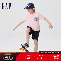 Gap男女童花卉LOGO短袖T恤602176儿童装运动亲子装