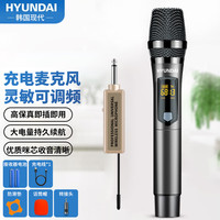 HYUNDAI 现代影音 现代充电无线麦克风U段调频话筒家庭KTV唱歌演讲舞台K歌会议音箱音响功放电视车载电脑H22