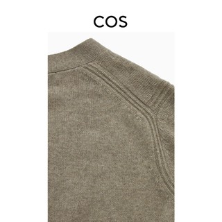 COS女装 标准版型V领羊绒开襟衫米灰色1001240004H